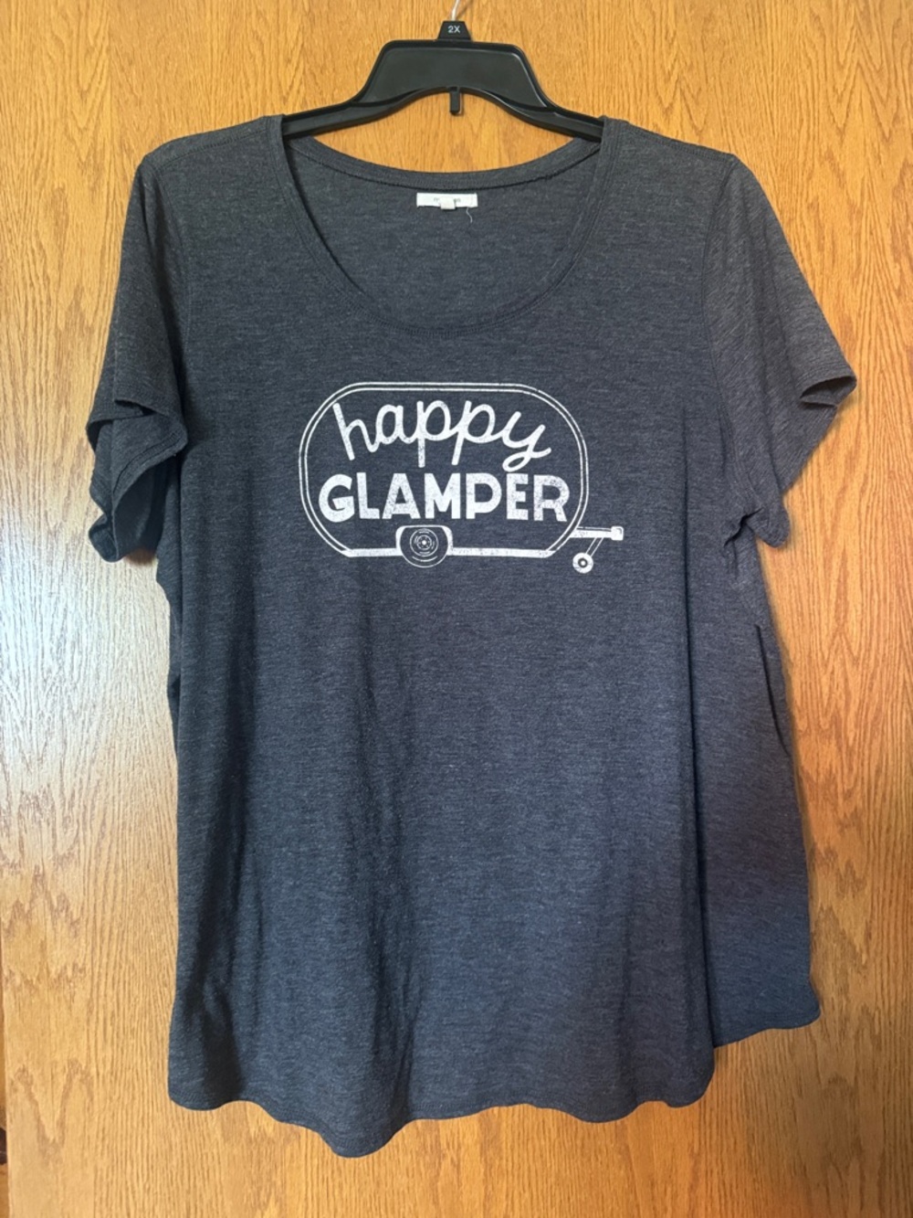 Maurices Charcoal Gray 'Happy Glamper' Short Sleeve Tee